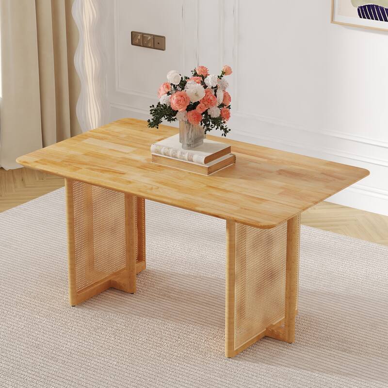 59"L Wood Dining Table - Natural