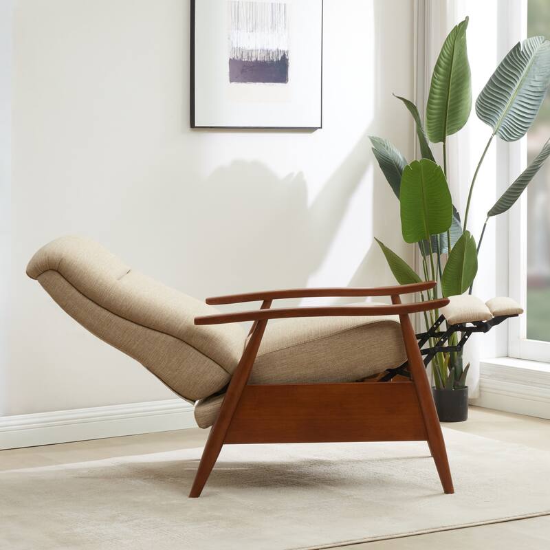 Taylor Wood Arm Push Back Recliner in Performance Fabric by Greyson Living