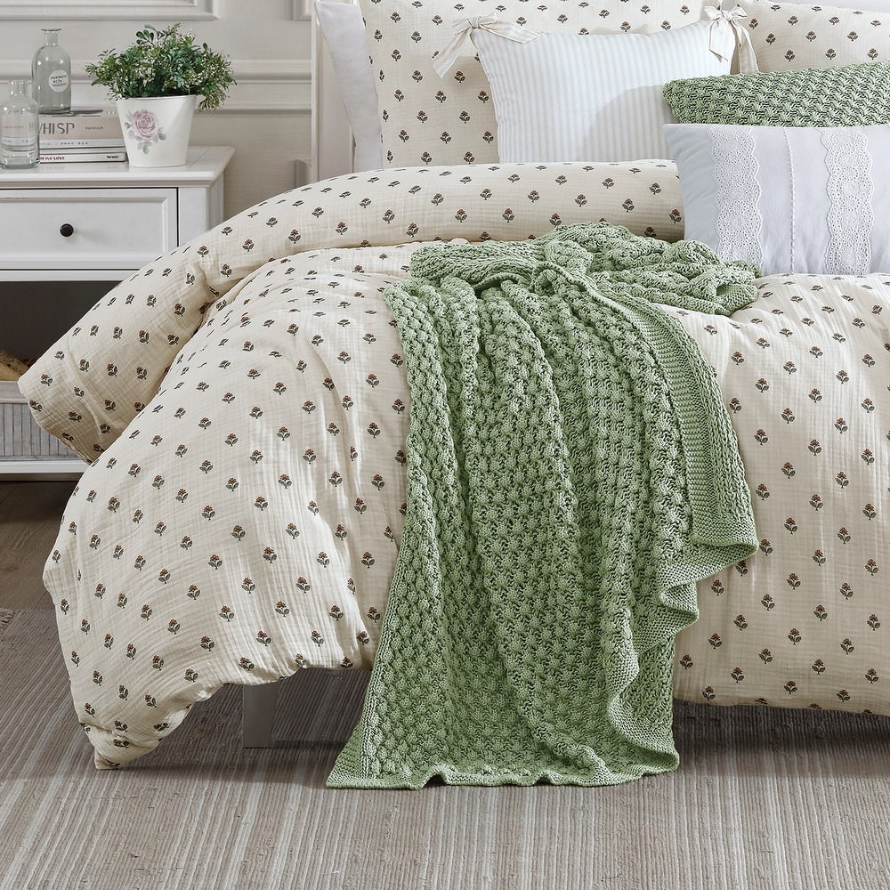 Peri Home Crochet Knit Throw