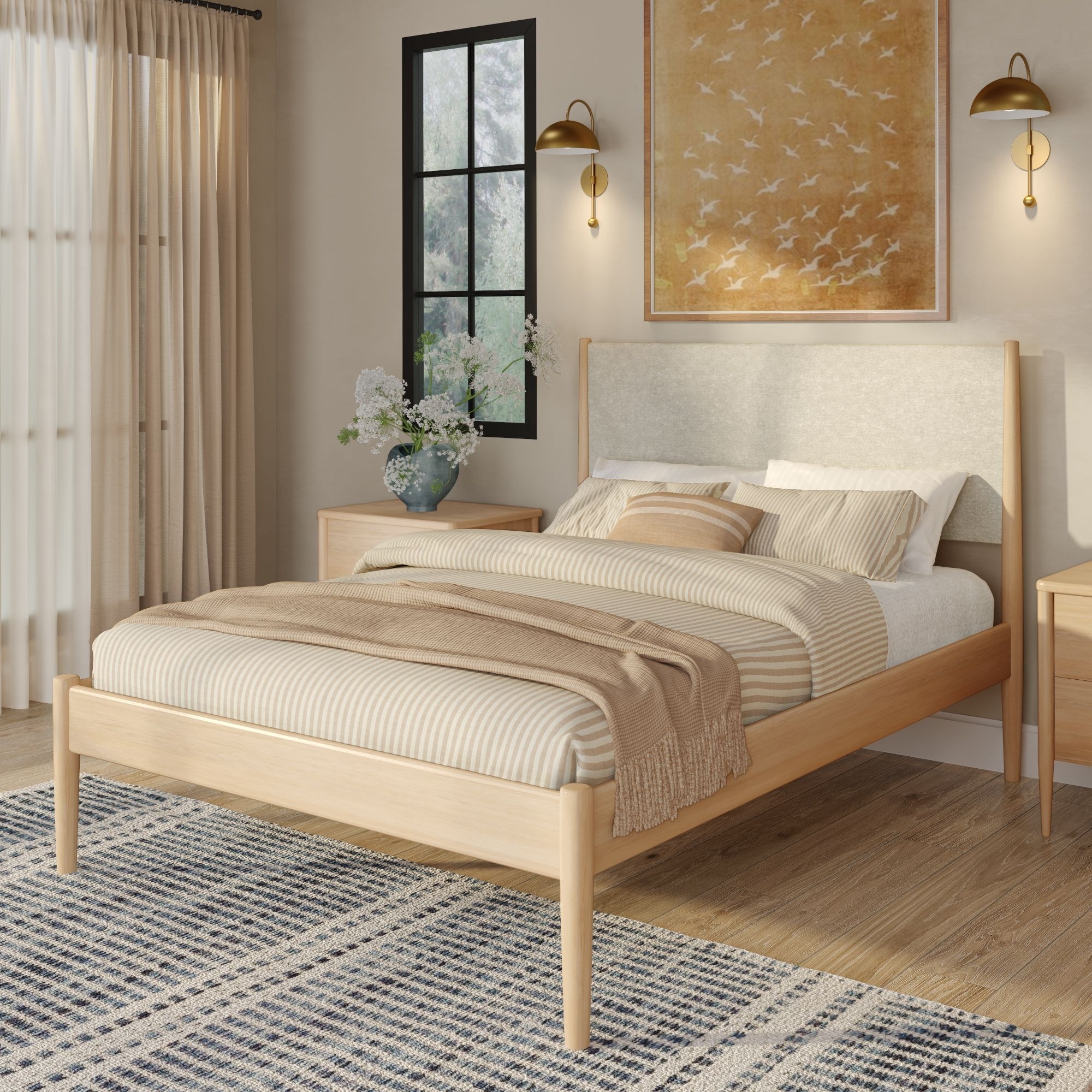 Harbor Full Platform Bed with Upholstered Headboard