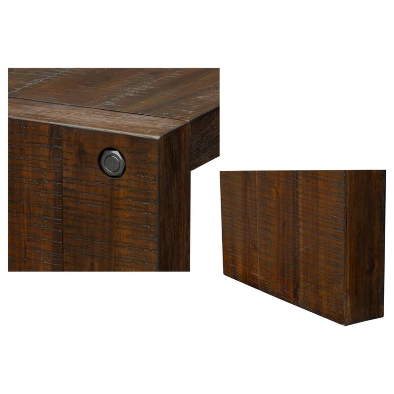 Roomfitters 54 Inch Solid Wood Console Table, Narrow Entryway Sofa Table, Modern Accent Table for Living Room or Kitchen, Brown