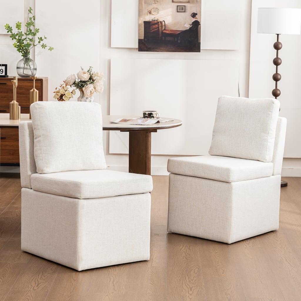 Upholstered Armless Dining Chair, Parsons Chair