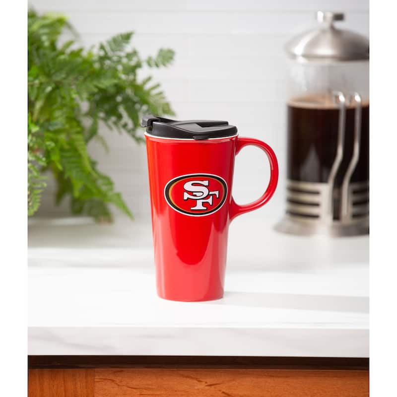 San Francisco 49ers, 17 oz Ceramic Travel Latte Cup w/ Gift Box