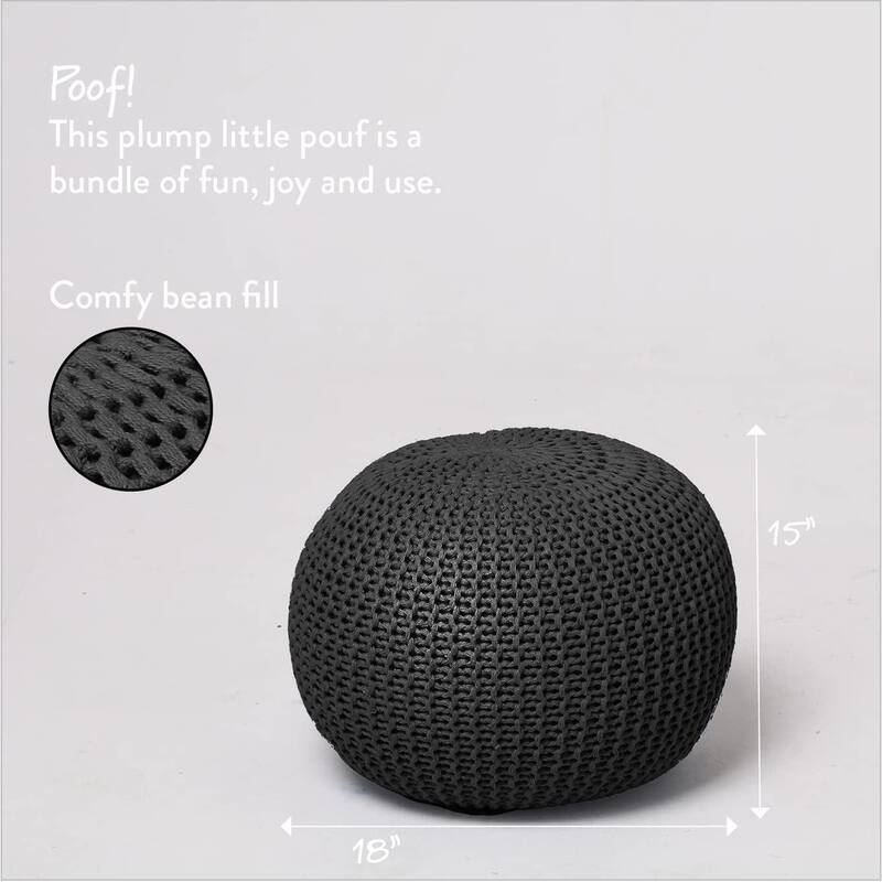 Urban Lifestyle Round Knit Pouf