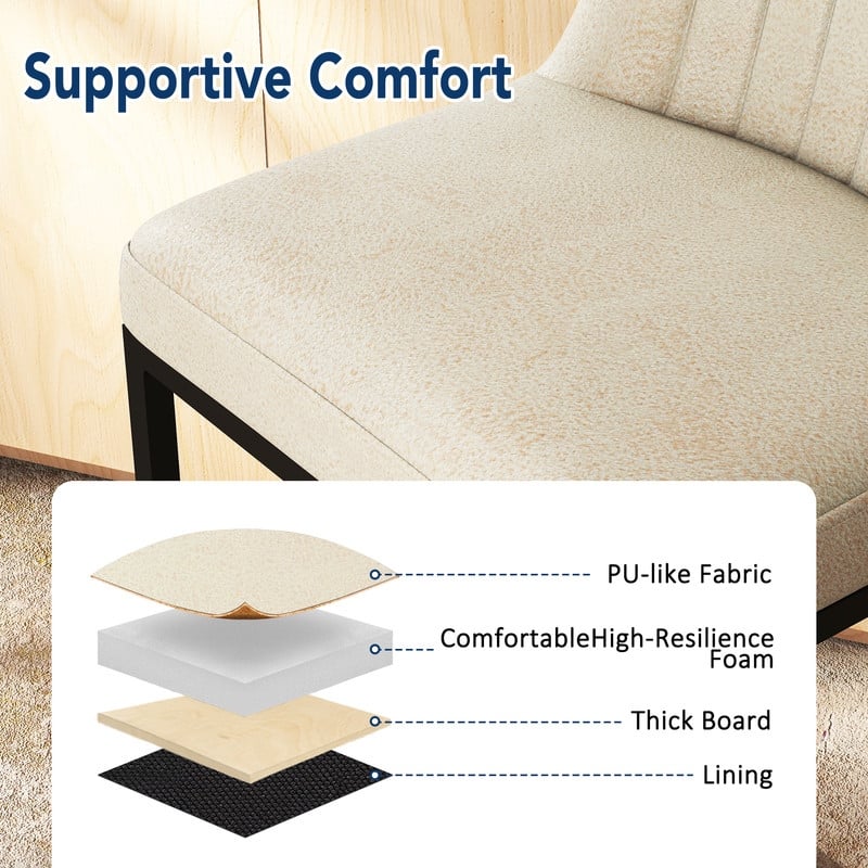 24.8 Inches Modern Cushion Counter Height Bar Stools with Metal Frame Set of 2