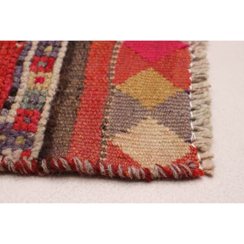 ECARPETGALLERY Hand-knotted Melis Vintage Red Wool Rug - 3'2 x 10'3