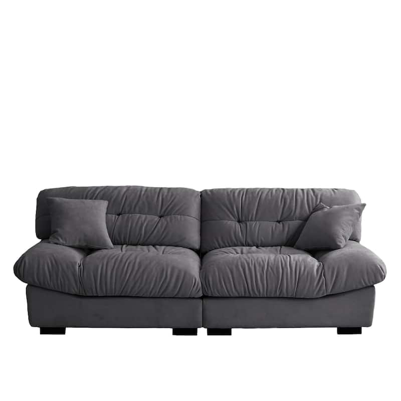 89" Fluffy Cloud Couches Sectional, Modern Minimalist Sofas With Two Pillows
