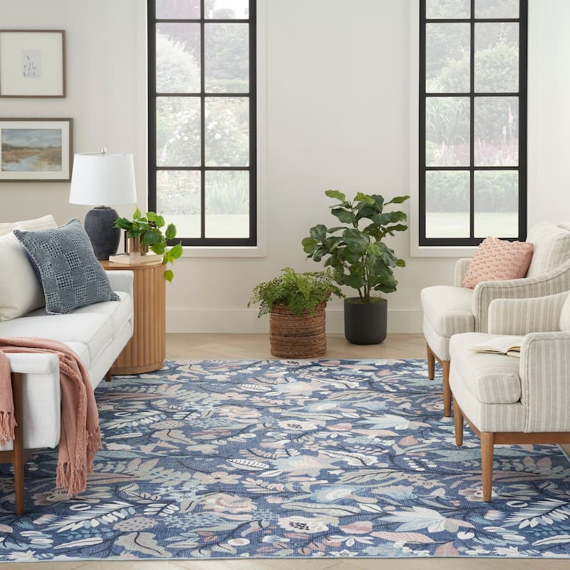 Nourison Washables Indoor Floral Area Rug