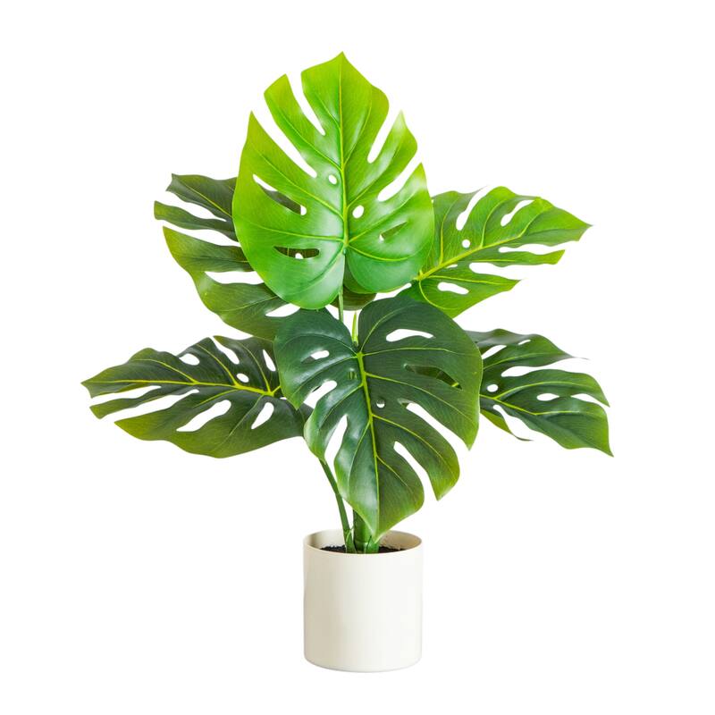 20-in Artificial Swiss Monstera Plant - Green