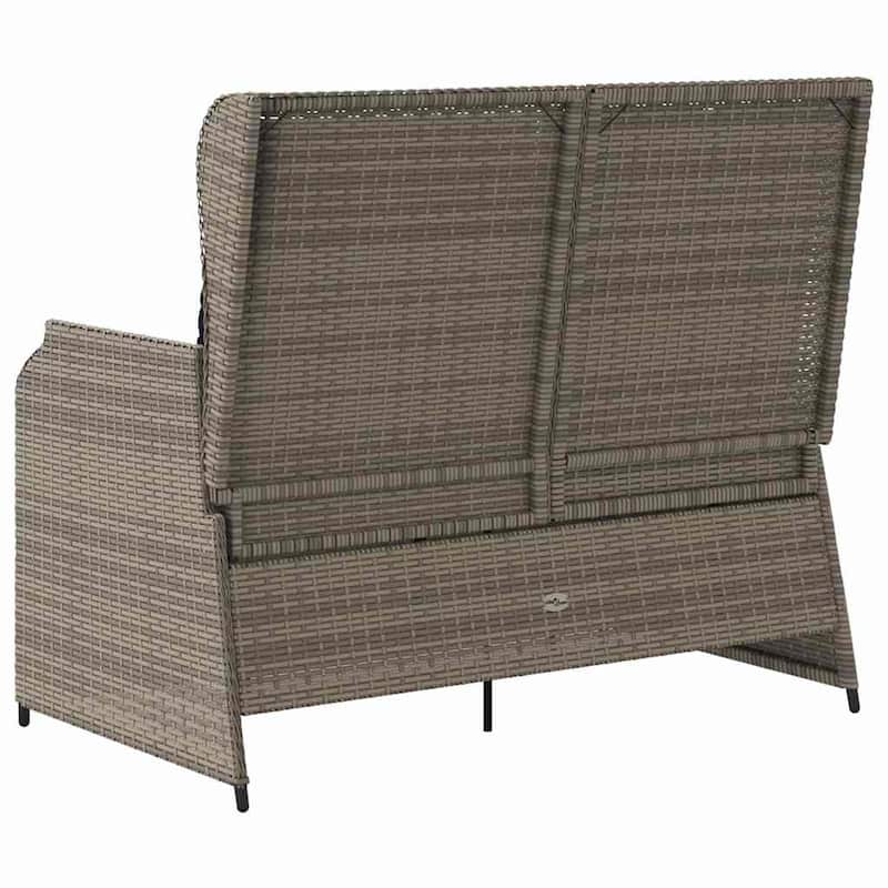 vidaXL Garden Bench with Cushion Brown Poly rattan - 26 x 43 x 37