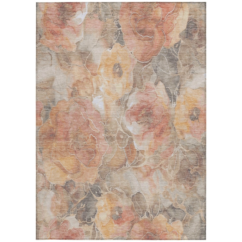 HomeRoots Floral Transitional Rectangle Outdoor Rug
