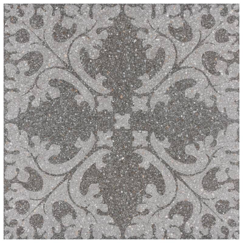 Merola Tile Farnese Molise Grafito 11-1/2" x 11-1/2" Porcelain Floor and Wall Tile - Case (11 Tiles)
