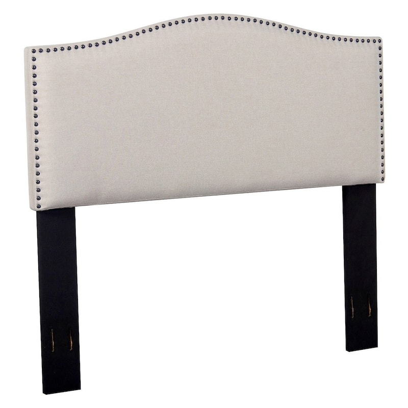 Full/Queen Nailhead Upholstered Fabric Headboard