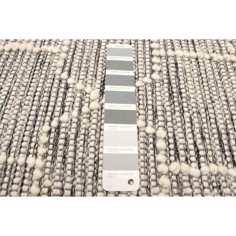 ECARPETGALLERY Braid weave Sienna Grey Wool Rug - 4'11 x 7'9