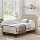 preview thumbnail 30 of 58, VECELO Tufted Upholstered Kids Bed with Adjustable Headboard,Twin Size Bed Set of 2