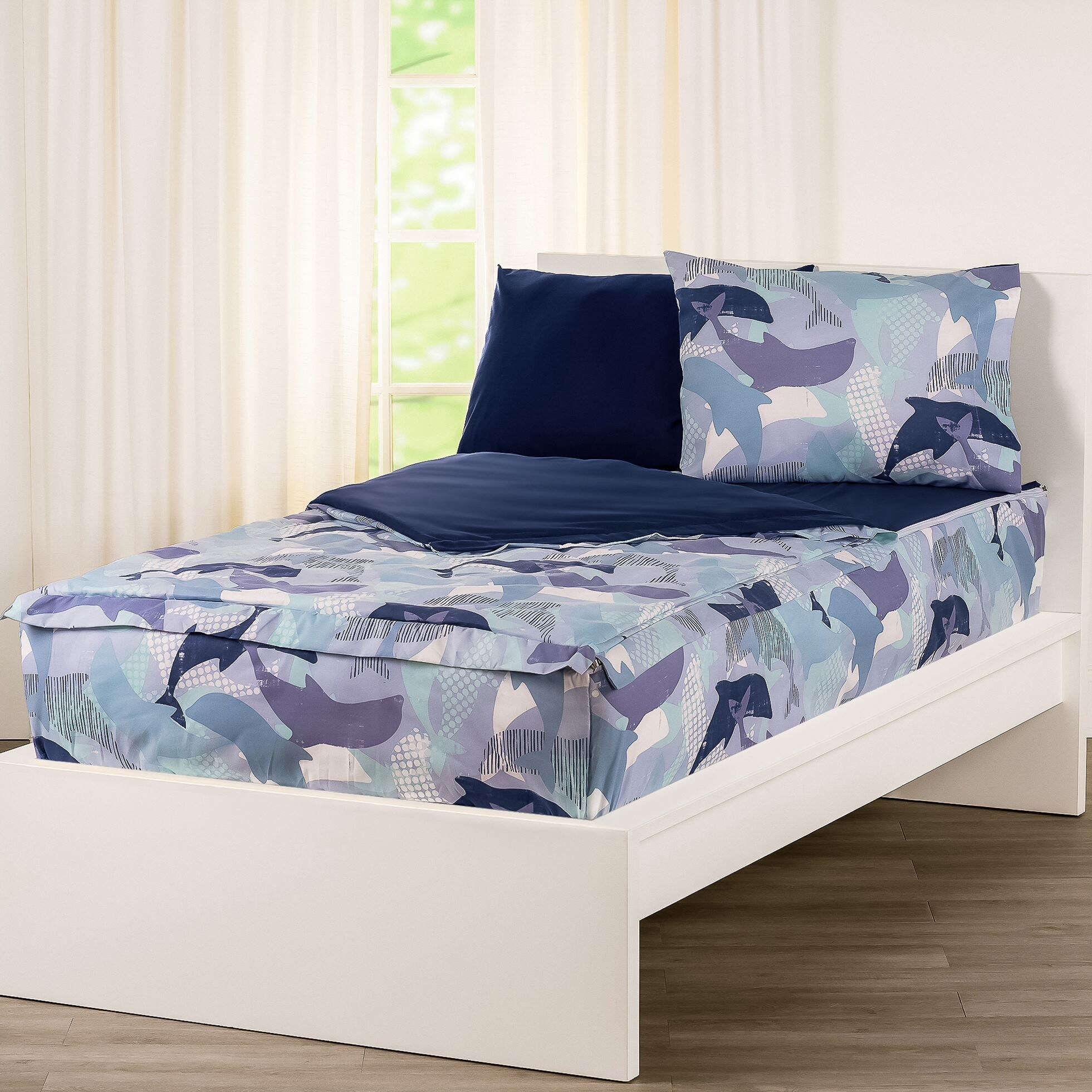 Dream Factory Sharks Microfiber Bed in a Bag with Sheet Set