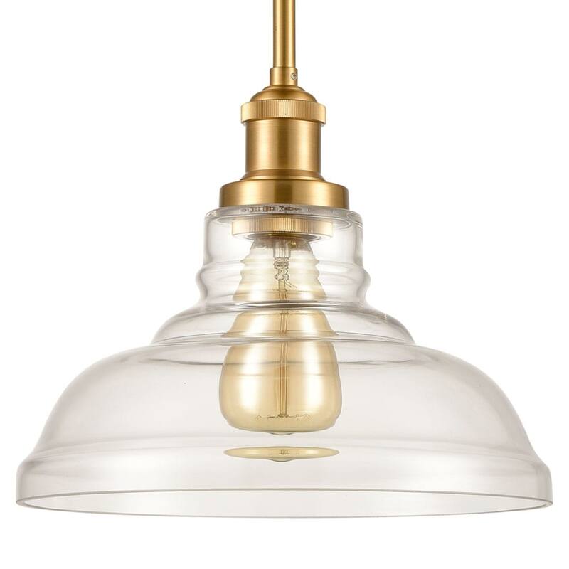 Lucca Industrial Island Pendant Light with Barn Glass Shade