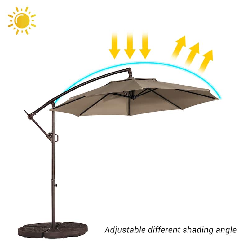 Clihome 10 Ft Patio Offset Cantilever Hanging Canopy Umbrella