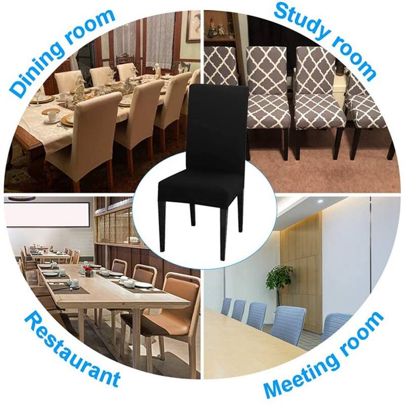 Shatex Black Stretch Dining Chair Covers Washable Removable Short