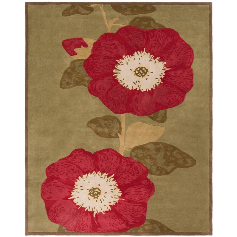 Martha Stewart by SAFAVIEH Pauliina Floral Wool Rug - 9' x 12' - Dill
