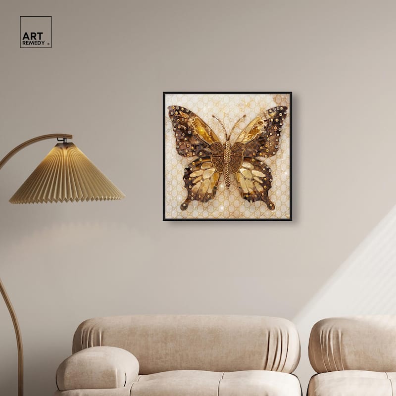 Glittering Elegant Butterfly Canvas by Art Remedy