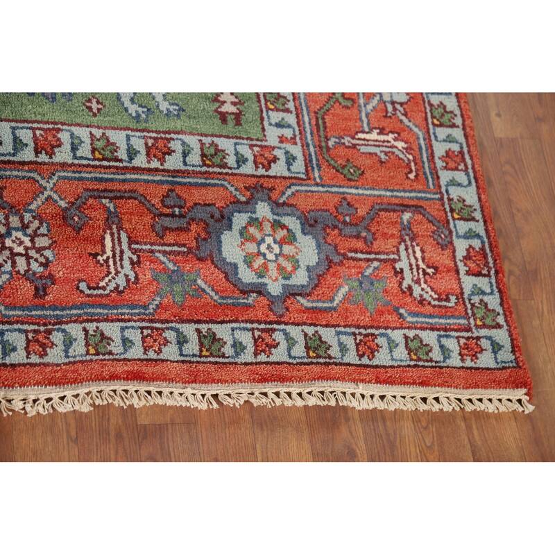 Animals Design Heriz Serapi Indian Area Rug Handmade Wool Carpet - 7'11" x 9'11"