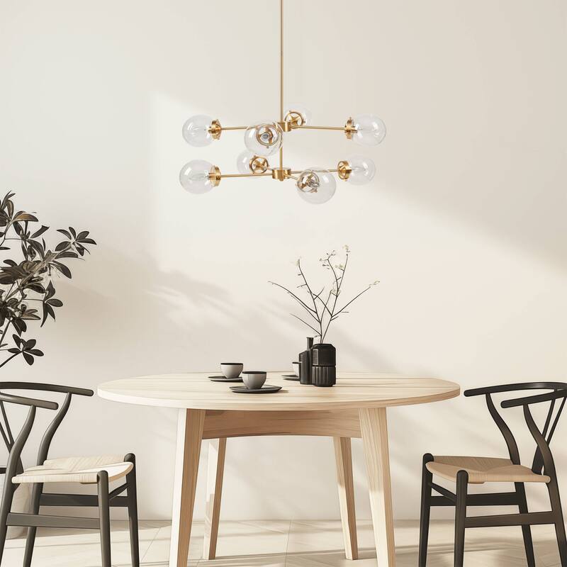 INK+IVY Calista 8-Light Metal Chandelier with Globe Bulbs