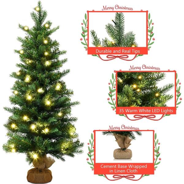 Shop Costway 3ft Pre Lit Spruce Tabletop Christmas Tree Lights