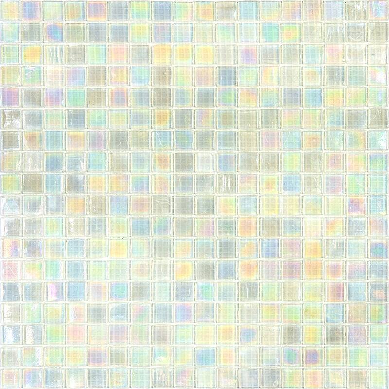 Apollo tile 12" x 12" Skosh Glossy Rainbow White Glass Tile (18.69 sq ft/case) - 20 Pack