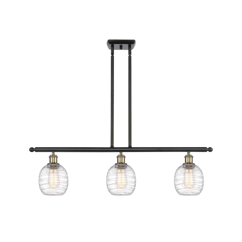 Innovations Lighting 516-3I-10-36 Belfast Linear Belfast 3 Light 36" - Black Antique Brass / Deco Swirl
