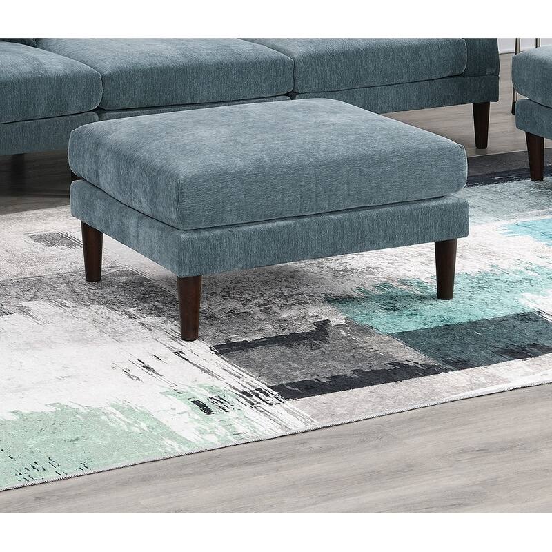 5pcs Modular Sectional Set, 2 One Arm Chairs, 2 Armless Chairs, 1 Ottoman, Gray Fabric, 93x33x31 inches, 200 lbs