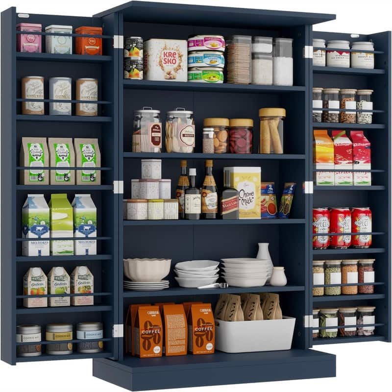 Storage Cabinet with Doors and Adjustable Shelves - 12"D x 23.62"W x 41"H