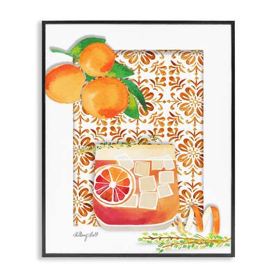 Stupell Mediterranean Pattern Negroni Framed Giclee Art Design By Hillary Holt
