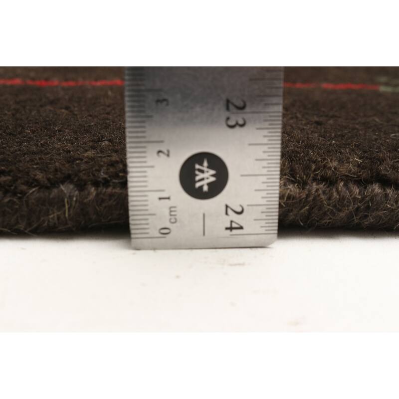 ECARPETGALLERY Hand Loomed Kashkuli Gabbeh Dark Brown Wool Rug - 3'0 x 4'9