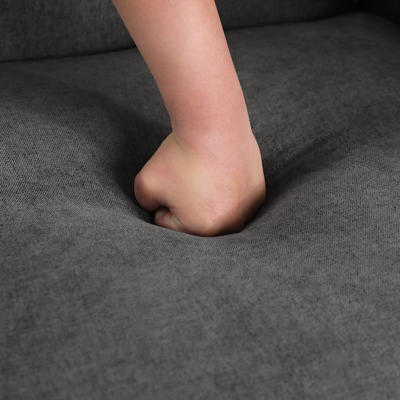 93" L-Shaped Modular Chenille Sectional Sofa with Movable Ottoman