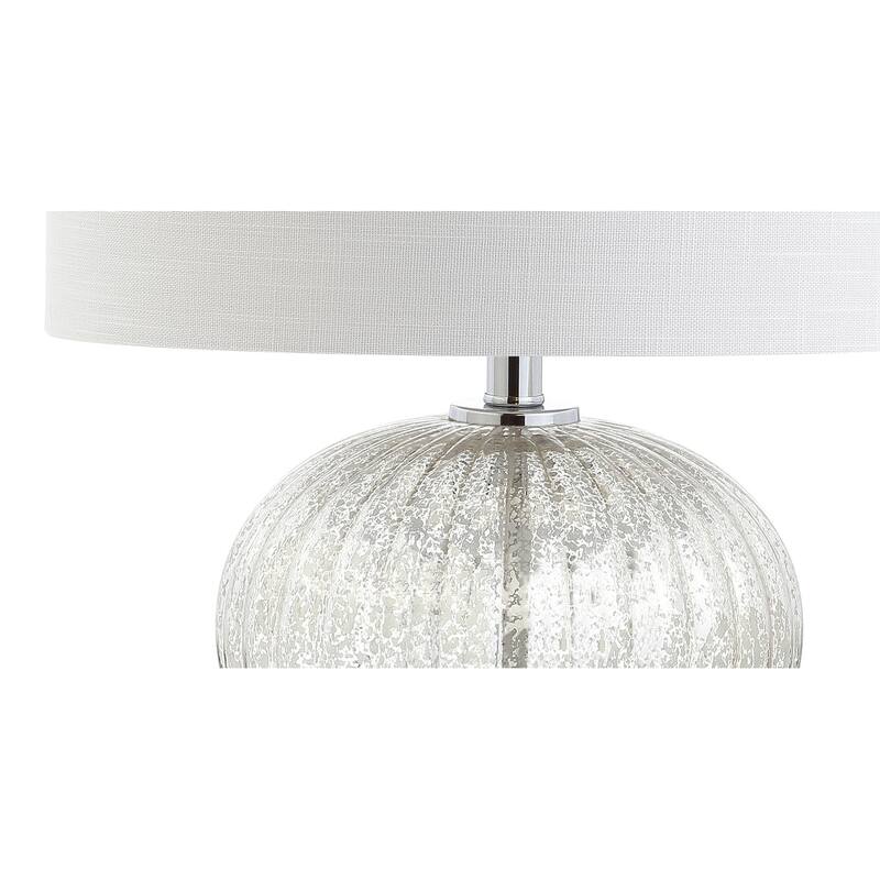 Judith 21" Mercury Glass LED Table Lamp, Silver/Ivory by JONATHAN Y