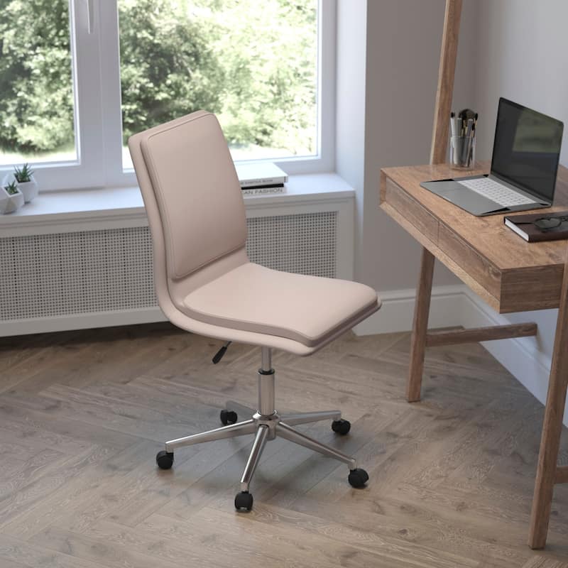 Mid-Back Armless Office Task Chair with Metal 5-Star Base