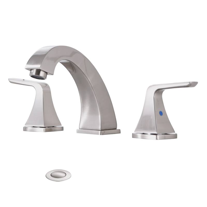 Proox 2 Handles 8inch widespread Bathroom Sink Faucet w/ Pop Up Drain - Brushed Nickel