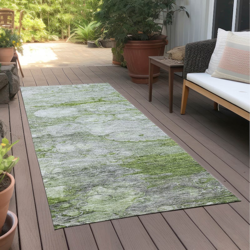 Machine Washable Indoor/ Outdoor Chantille Modern Abstract Rug