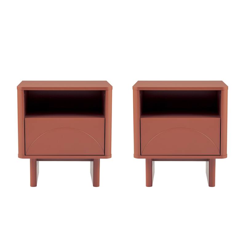 Manhattan Comfort Ella 20" Nightstand (1-Drawer) - Set of 2