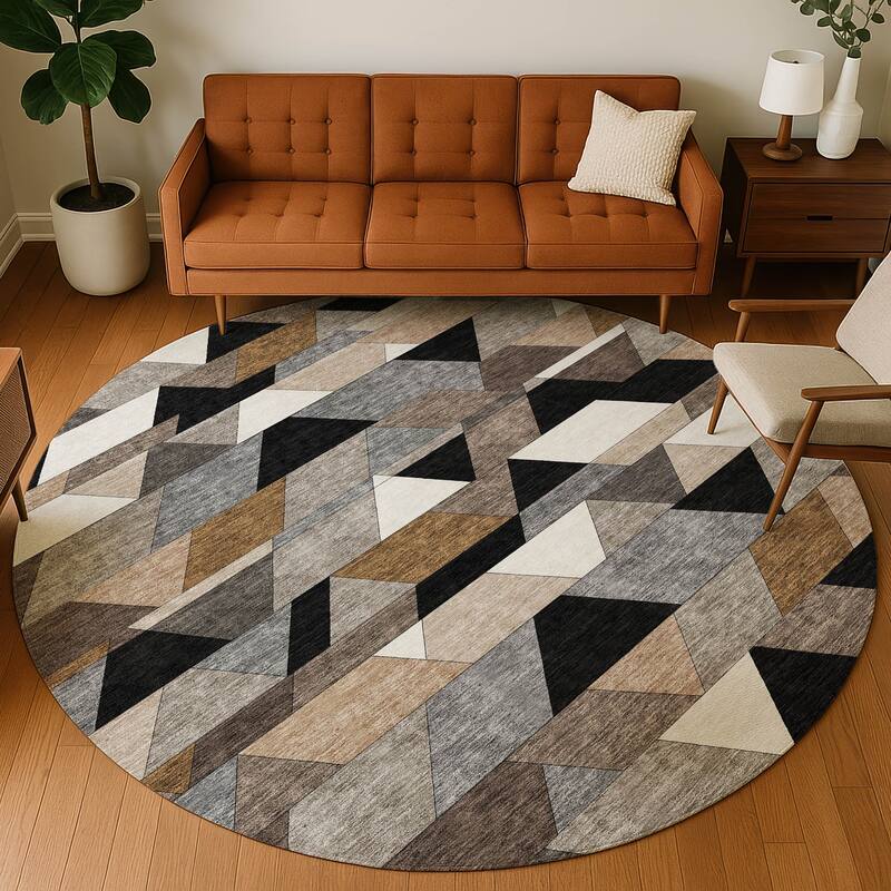 Machine Washable Indoor/ Outdoor Modern DeVaughn Chantille Rug