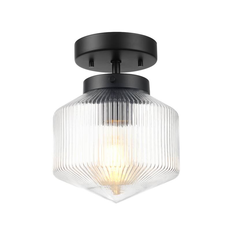 Globe Electric 91005471 Juno 7" Wide Semi-Flush Drum Ceiling Fixture