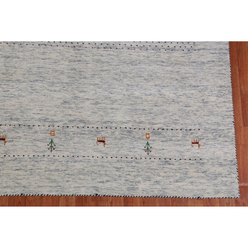 Tribal Gabbeh Indian Area Rug Hand-Knotted Living Room Wool Carpet - 8'2" x 10'0"