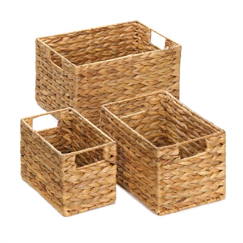Rectangular Nesting Baskets - 14" - Brown - Set of 3