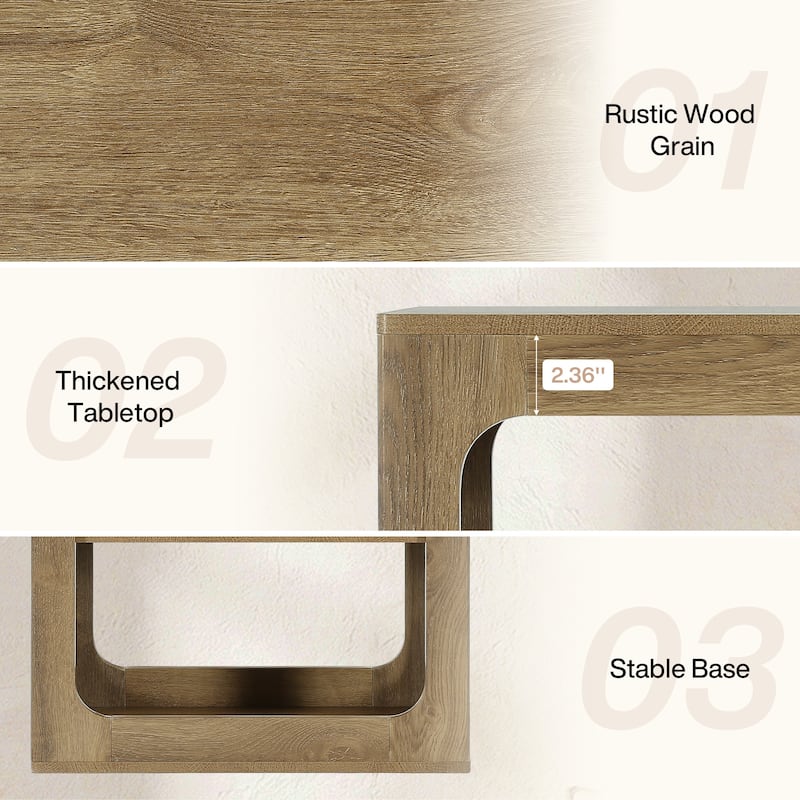 23.6" End Table with Storage Shelves, 3-Tier Side Table for Living Room