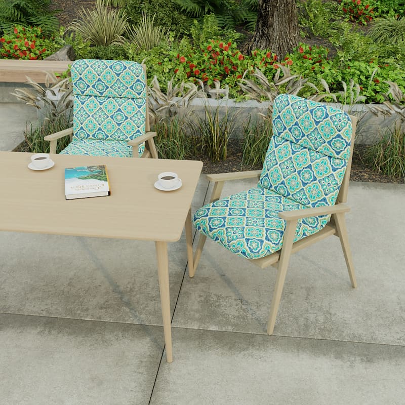 22" x 45" Outdoor Chair Cushion with Ties and Loop - 45'' L x 22'' W x 5'' H