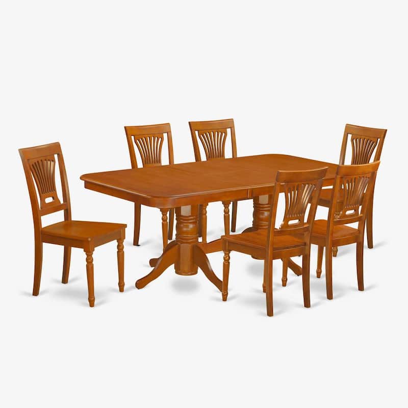 Dining Table Set 5 Piece - 60"/78" Extension Table & 8 Chairs - Kitchen Dining Room Furniture
