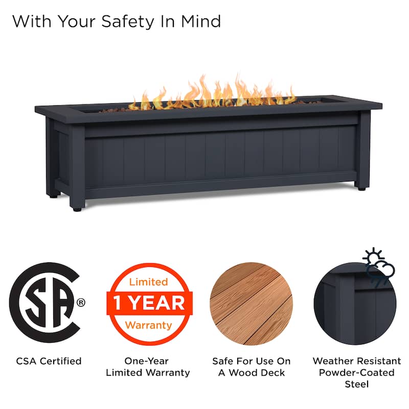 Ortun 50" Rectangle Fire Table by Real Flame