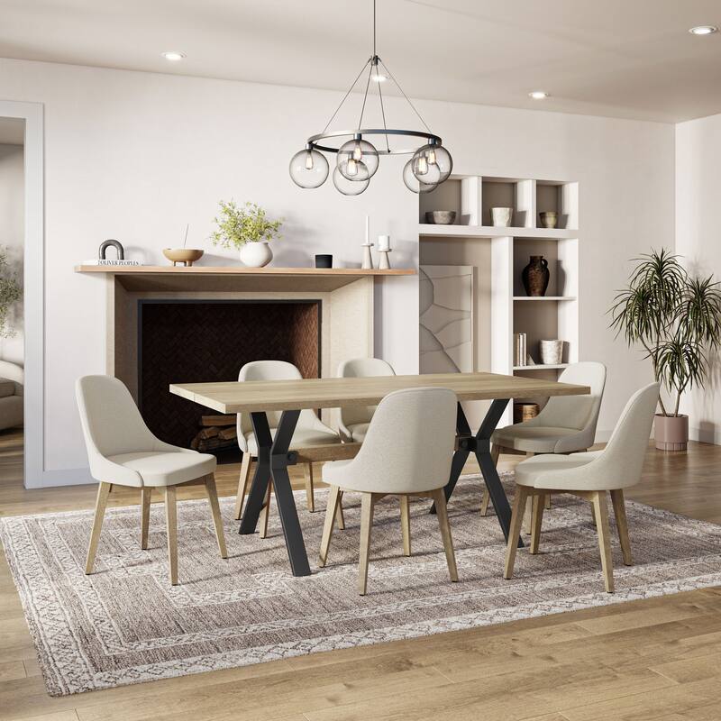 Amisco Leonie Table and Hadley Chairs 7-Piece Dining Set