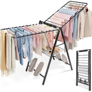 Foldable Metal Drying Rack - Height Adjustable - Bed Bath & Beyond ...